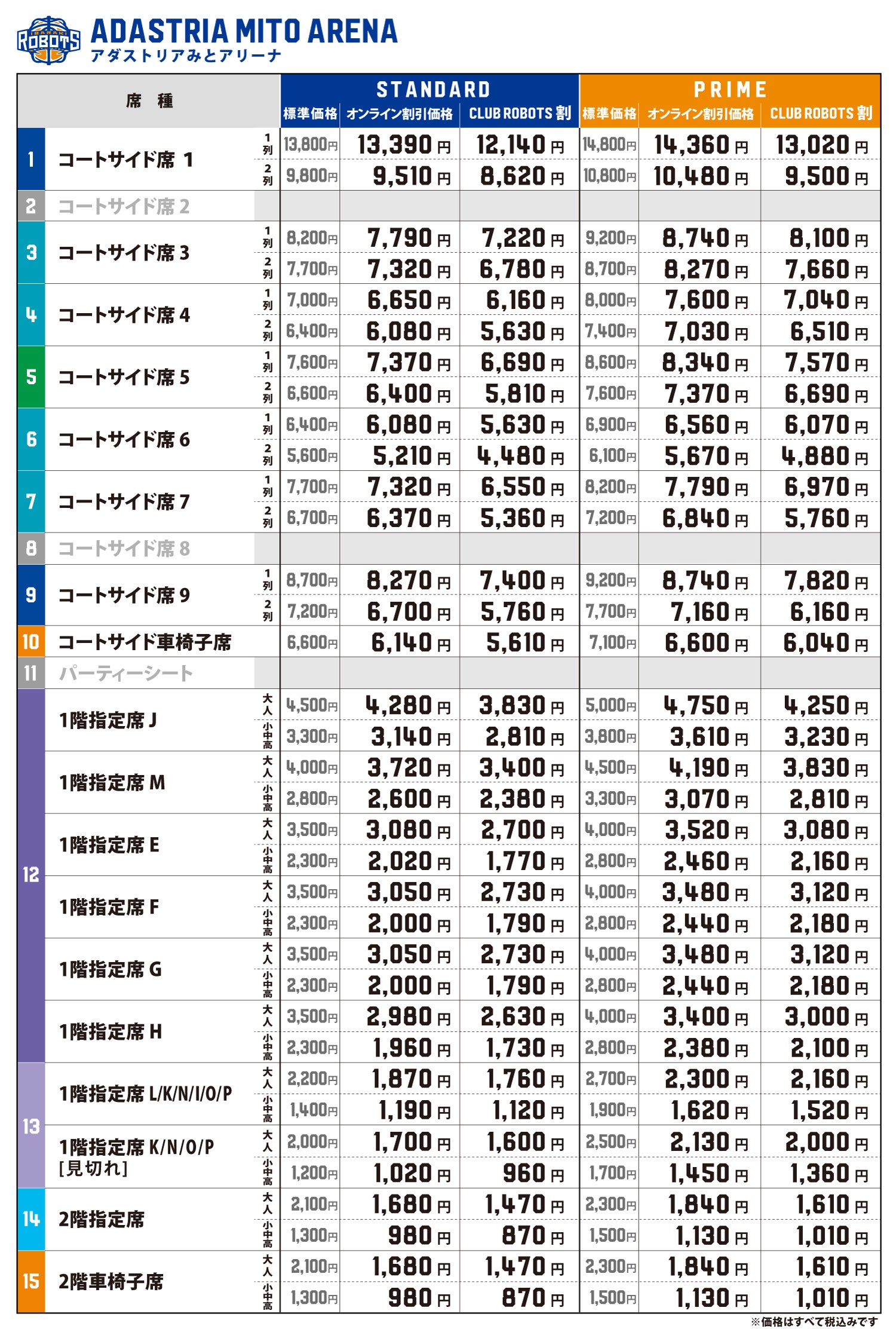料金表